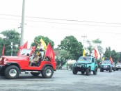 Puluhan Jip ala Offroad mewarnai kegiatan HUT LVRI ke-61 di Boyolali, Jateng pada hari Kamis (01/02) kemarin - foto: Media/Koranjuri.com