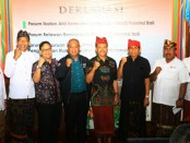 Forum Mitigasi Bencana menggelar deklarasi di Auditorium Sri Kesari, Universitas Warmadewa, Denpasar, Kamis, 20 Desember 2018 - foto: Istimewa