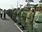 Gelar pasukan  gabungan, dalam rangka pengamanan pilkades serentak di Kabupaten Purworejo, Selasa (29/1) - foto: Sujono/Koranjuri.com