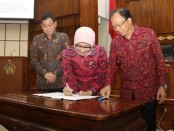 Penandatanganan Perjanjian Kerjasama dengan PT. PLN (Persero) di ruang Wiswa Sabha Utama Kantor Gubernur Bali, Rabu, 21 Agustus 2019 - foto: Istimewa