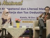Seminar nasional tentang peningkatan kompetensi dan literasi masyarakat melalui kartu prakerja dan tax deduction di ITB STIKOM Bali, Renon, Denpasar, secara hybrid, Kamis (16/12/2021) - foto: Istimewa