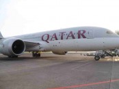 Qatar Airways landing perdana di Bandara Internasional I Gusti Ngurah Rai Bali pada Minggu (27/3/2022) pukul 17.31 Wita pukul 17.31 Wita dengan penumpang 222 orang - foto: Istimewa