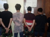 Enam orang tersangka kasus pengeroyokan di Jalan Bung Tomo Denpasar resmi ditahan di Polsek Denpasar Barat - foto: Istimewa