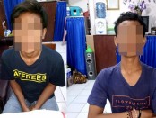 Kedua pelajar SMK dan SMP pelaku pencurian nasi bungkus seharga Rp 7.500, diamankan Polsek Denbar - foto: Istimewa