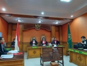 Sidang teller PT BPR Suryajaya Ubud dengan agenda tuntutan hukum dari JPU di Pengadilan Negeri Gianyar, Kamis (30/4/2020) kemarin - foto: Catur/Koranjuri.com