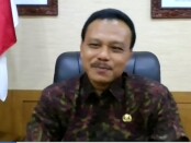 Sekda Pemprov Bali Dewa Indra dalam Rapat virtual Koordinasi Komite Advokasi Daerah dengan Pemerintah Provinsi Bali dan Satgas Korwil IX KPK, Rabu, 1 Juli 2020 - foto: Istimewa