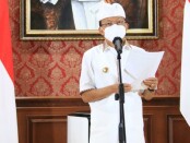 Gubernur Bali Wayan Koster saat mengumumkan SE Nomor 18 Tahun 2021, Rabu, 6 Oktober 2021 - foto: Istimewa