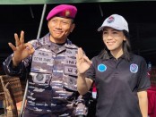 Komandan Pangkalan TNI Angkatan Laut (Danlanal) Denpasar Kolonel Marinir, I Dewa Nyoman Gede Rake Susilo bersama Sekum POSSI Bali Selvina Tiolung - foto: Istimewa