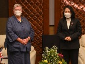 Menteri untuk Perempuan, Inggris Baroness Stedman-Scott (kiri) bersama Menteri Pemberdayaan Perempuan dan Perlindungan Anak Bintang Puspayoga (kanan) dalam pertemuan Tingkat Menteri G20 di Bali - foto: Istimewa