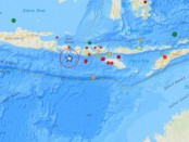 Citra satelit pusat gempa M5,6 yang mengguncang Bali, Senin, 22 Agustus 2022 - foto: Istimewa