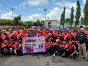42 atlet panahan Bali yang akan berlaga di Kejurnas Junior 2022 di Yogyakarta dilepas di lapangan Kompyang Sujana, Jalan Gunung Agung, Denpasar, Minggu, 9 Oktober 2022 - foto: Istimewa