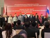 Menteri Hukum dan Hak Asasi Manusia, Yasonna H Laoly hari ini menandatangani Perjanjian Ekstradisi antara Republik Indonesia dengan Federasi Rusia di Bali, Jumat, 31 Maret 2023 - foto: Koranjuri.com