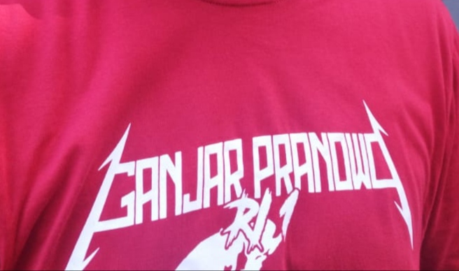 Logo Ganjar Pranowo dengan desain menyerupai sambaran petir dalam logo grup band heavy metal asal Amerika, Metallica - foto: Istimewa