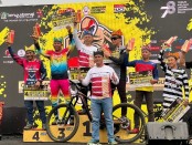 Mutakin, atlet balap sepeda Kemenkumham menggondol prestasi pada gelaran Banyuwangi Ijen Geopark Downhill - foto: Istimewa